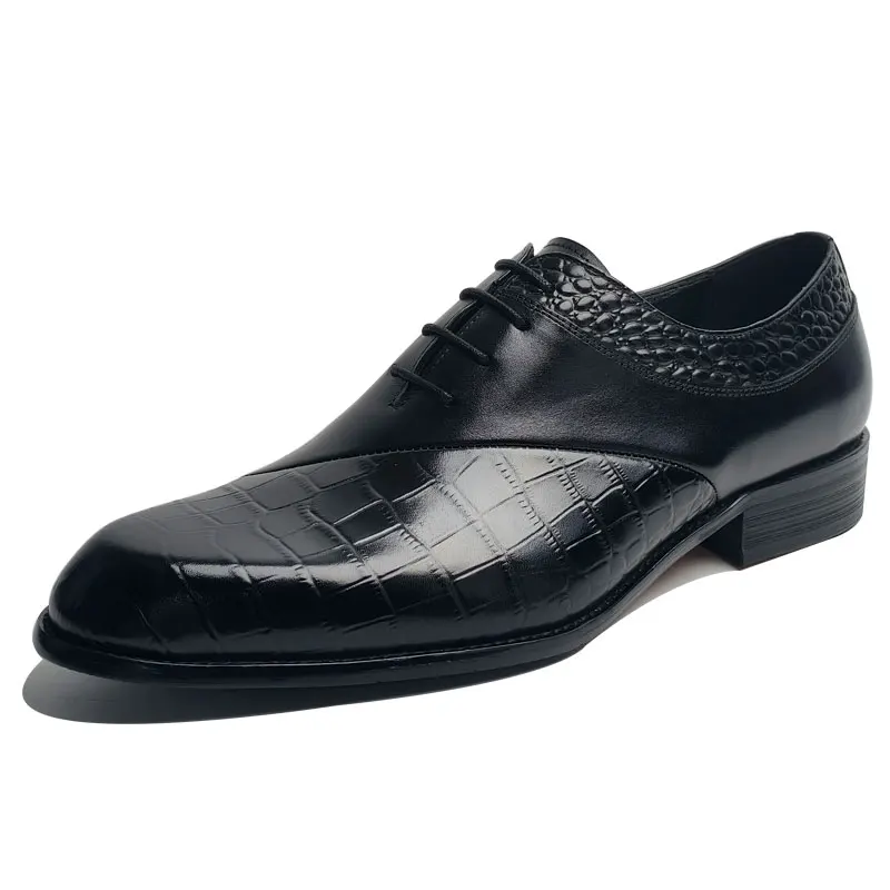 New Style Oxfords Men Shoes Top Layer Cowhide Leather Handmade Luxury Retro Blue Designer Business Office Wedding Male's Shoe CN - Image 7