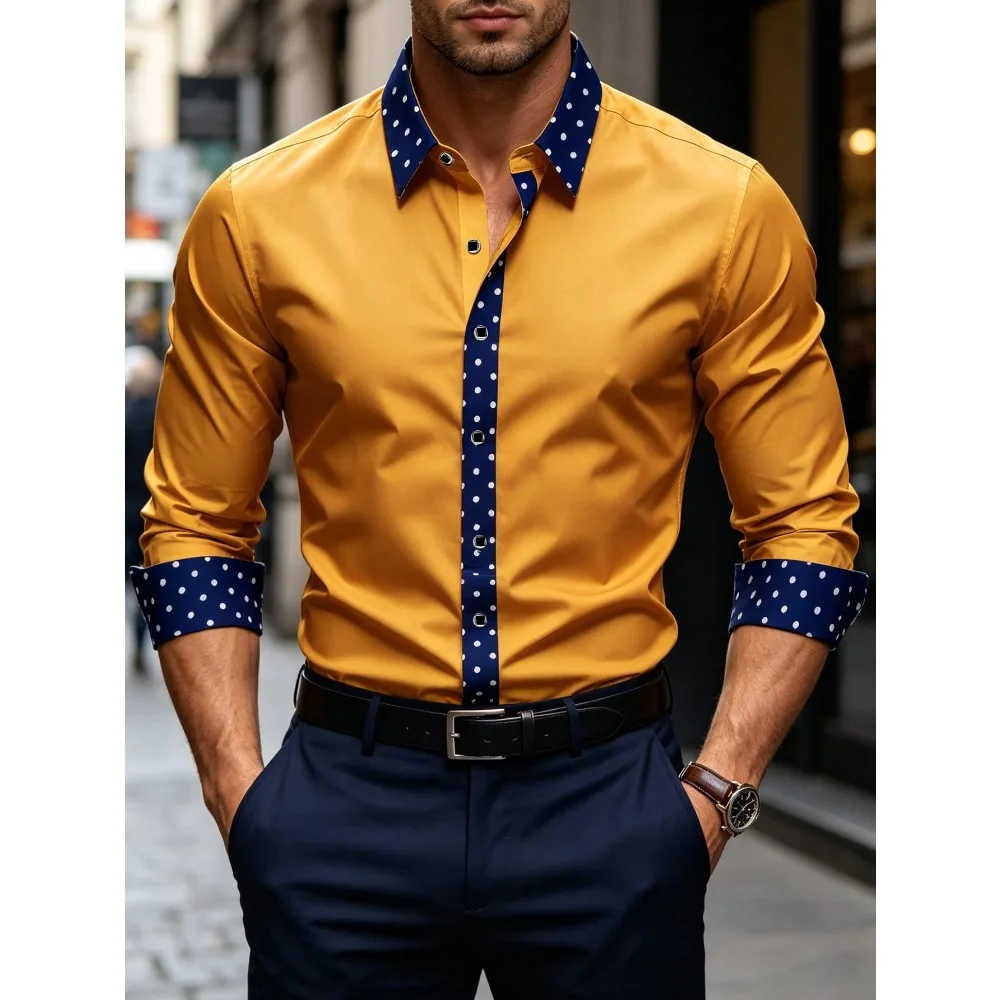 FGKKS Men's Shirt Brand New Elegant Fashion Four Season Tuxedo Long Sleeve Smart Casual Micro Elastic Male Business Shirts