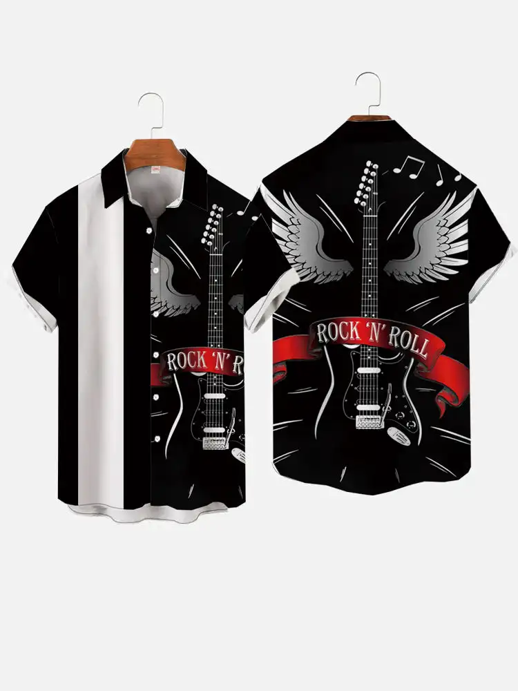 Men's Neon Pattern Printed Shirts Men's Fashion Casual Shirt Comfortable Beach Short Sleeved Shirt Men's Single Breasted Shirts - Image 15