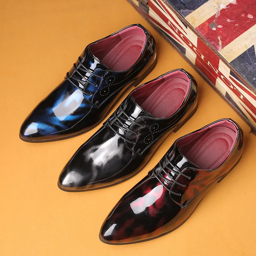 New Season Men's Pointed Toe British Style Formal Single Shoes Creative Trendy Large Size Business Shoes Cross-Border Shoes - Image 3