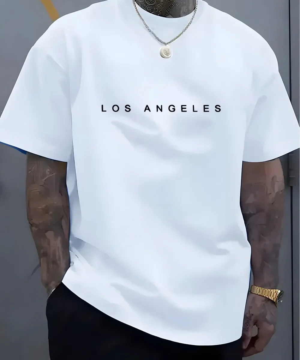 Men's Fashion Trendy Round Neck T-shirt Versatile Short Sleeve Shirt Outdoor Trendy Breathable T-shirt